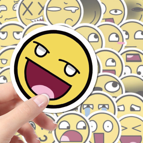 300张史诗脸emoji黄脸epicface贴纸爆火卡通表情圆贴手机装饰贴画