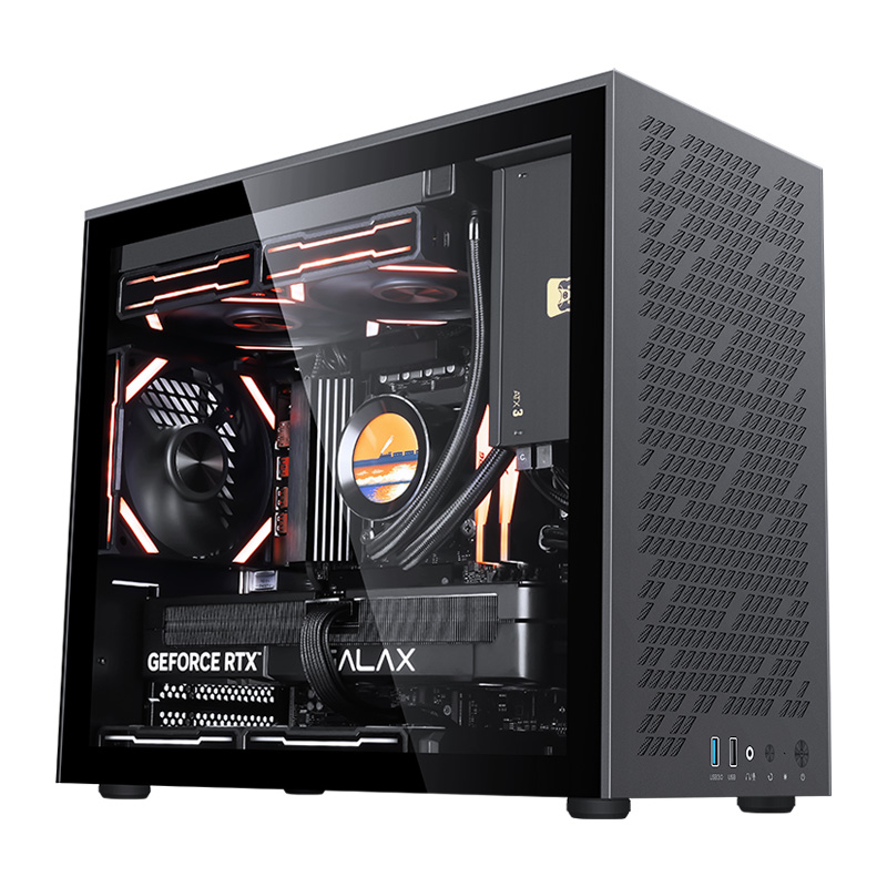 先马Q30MATX桌面电脑主机箱便携提手240水冷双面网孔散热ATX电源