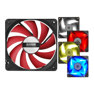 先马游戏风暴12CM机箱风扇冰洞光环LED灯光静音散热炫酷原装盒包