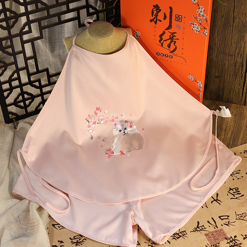 苏绣刺绣成品真丝刺绣女成人肚兜复古中国风内衣丝绸女士吊带肚兜