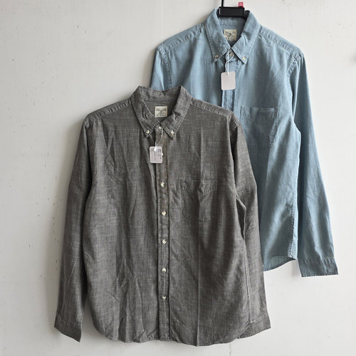 31358胸围100-110-116男款 美单姐酷CHAMBRAY SHIRT长袖纯棉衬衫