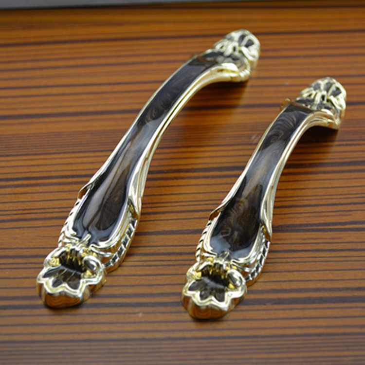 晶美 现代简约橱柜抽屉小拉手黑胡桃木 欧式衣柜门把手黄琥珀色