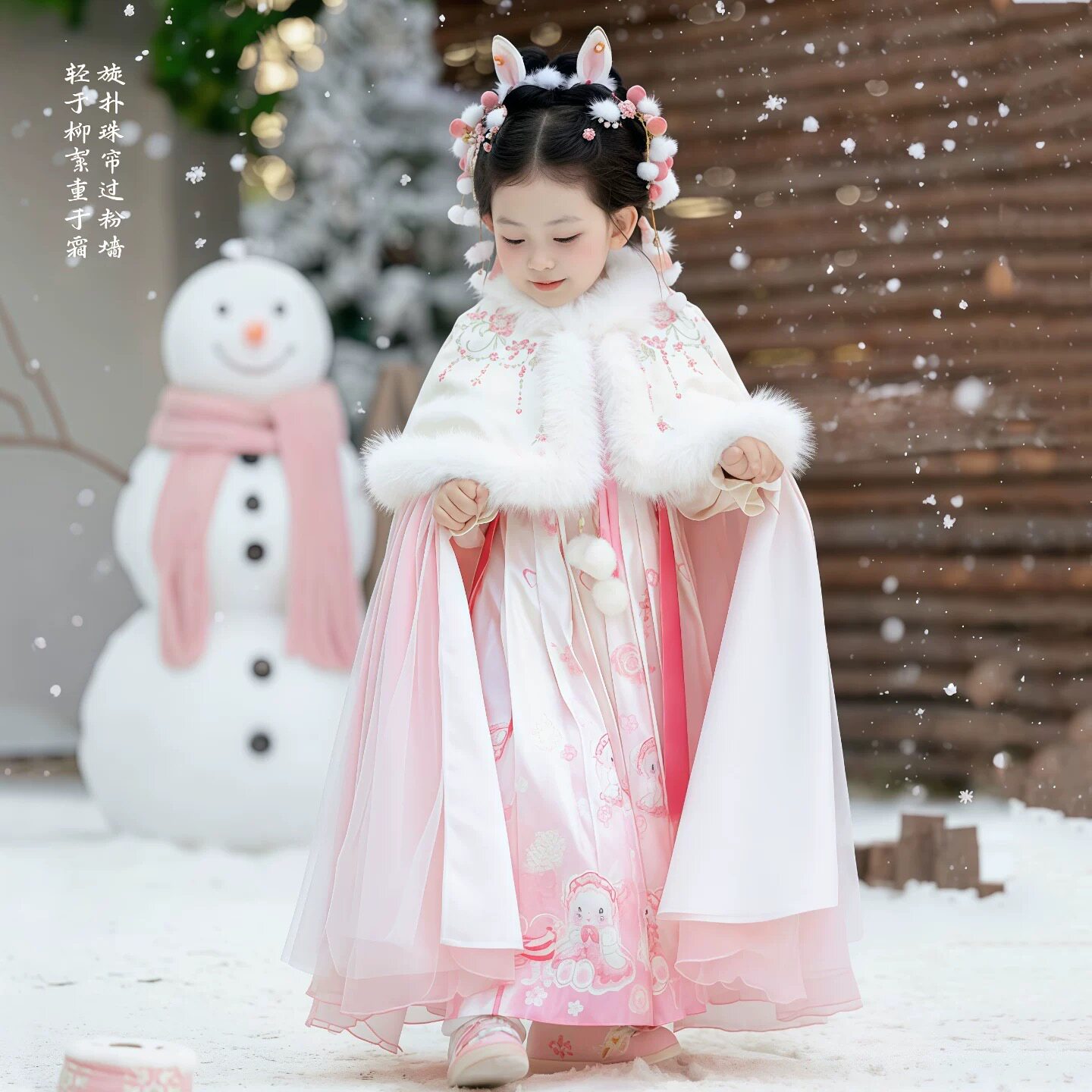 新款女童汉服冬款高端仙气古风加汉服