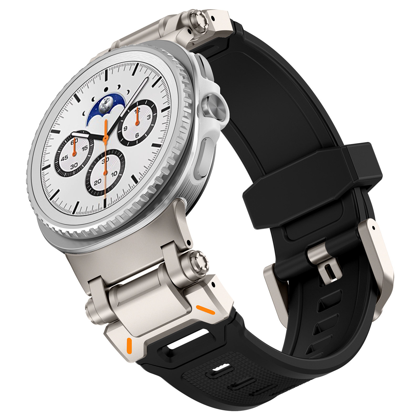 星图适用三星watch8代classic46mm/44/40运动不锈钢接口改装手表带软tpu硅胶材质透气游泳跑步个性男金属