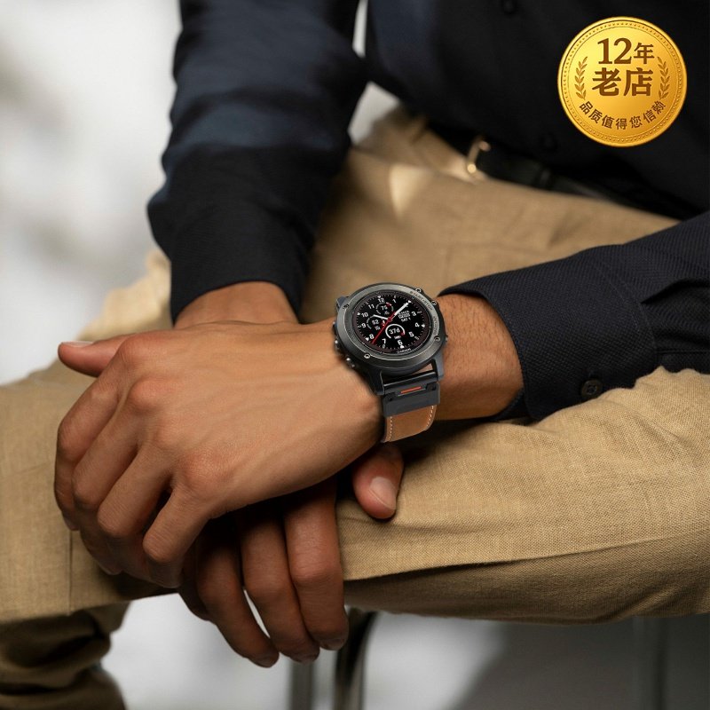 星图适用佳明Garmin表带Fenix8/7X/7pro6/5/965真牛皮手表表带快拆22mm26通用透气运动智能