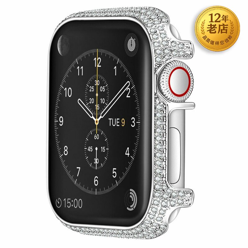 适星图苹果手表iwatch1234567se8s9代10/11合金钻壳applewatch保护套可爱44男女40mm潮流换壳防摔花个性4145