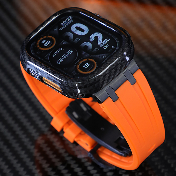 星图适iwatch456789se真碳纤维边框壳表带改装保护套苹果手表带液态硅胶蝴蝶扣1/2ultra49mm/45运动潮男个性使用感如何?
