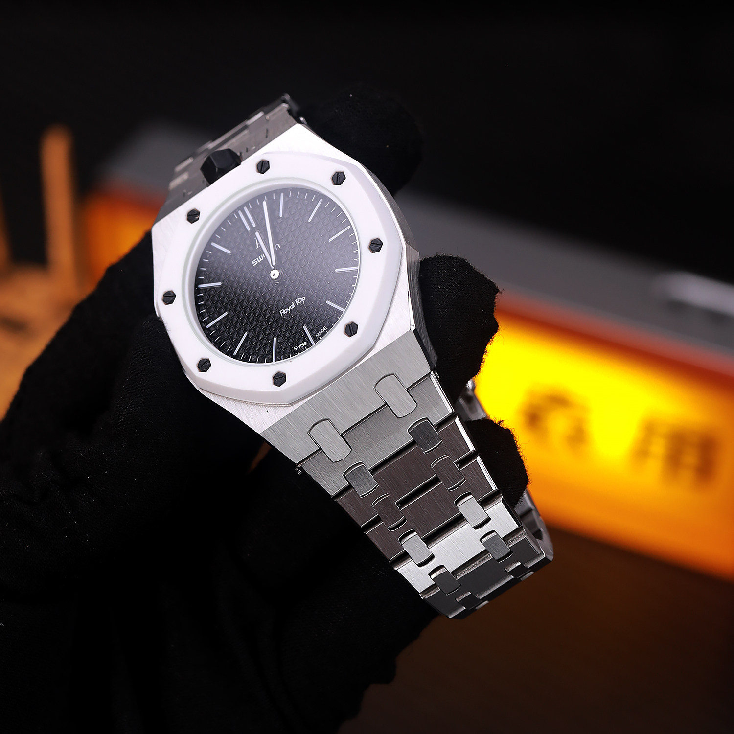 星图适用sw联名ap不锈钢改装边框金属手表带royal pop蝴蝶扣智能swatch改装造个性高级潮男女现货