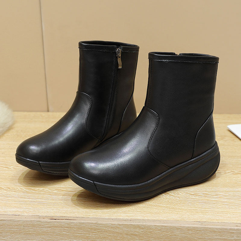 冬季加厚羊毛雪地靴女皮毛一体真皮坡跟防滑保暖厚底东北妈妈皮靴,女鞋,时装靴,淘宝优惠券,粉丝福利购,淘宝优惠卷