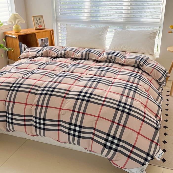 全棉双层羽绒被壳半成品自充绒