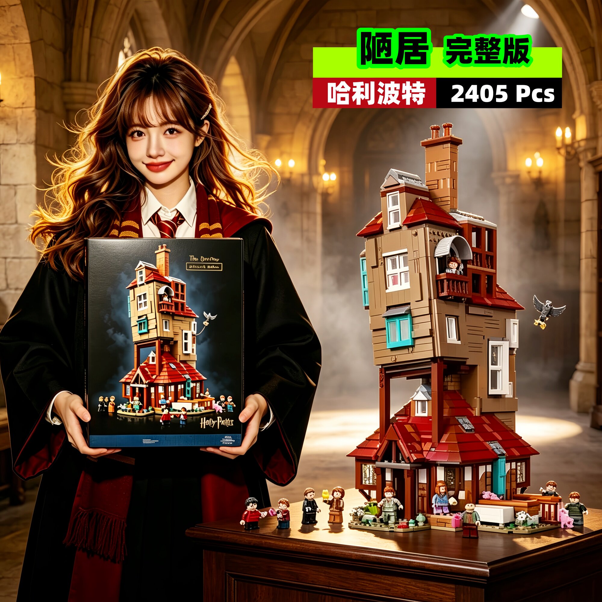 哈利波特陋居益智拼装积木玩具