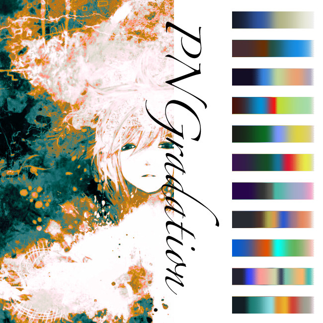 061 PNGradation渐变集 CSP渐层素材SUT格式11个 ClipStudioPaint