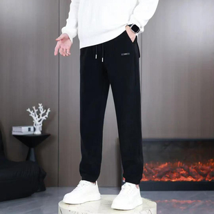 点击率男装精选直筒裤冬季加绒休闲裤专柜同款长裤蓄热保暖运动裤