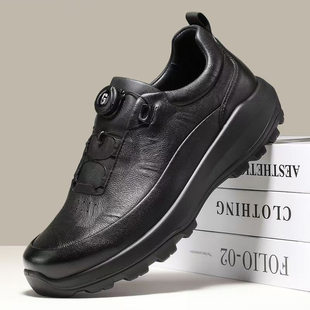 雪溪男鞋纽扣发泡底皮鞋高端商务休闲鞋越野防滑帕拉鞋耐磨跑步鞋