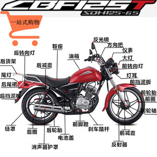 适用于新大洲本田SDH125T后护板电池盖SDH125-65减震前泥瓦车灯