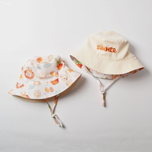 宝宝帽子春秋遮阳帽儿童防晒帽韩版可爱男童女童夏季婴儿渔夫帽潮