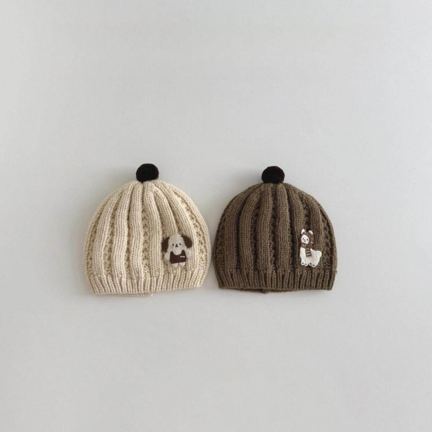 儿童帽子秋冬季星星小球男女宝宝保暖防风加厚户外婴儿毛线护耳帽