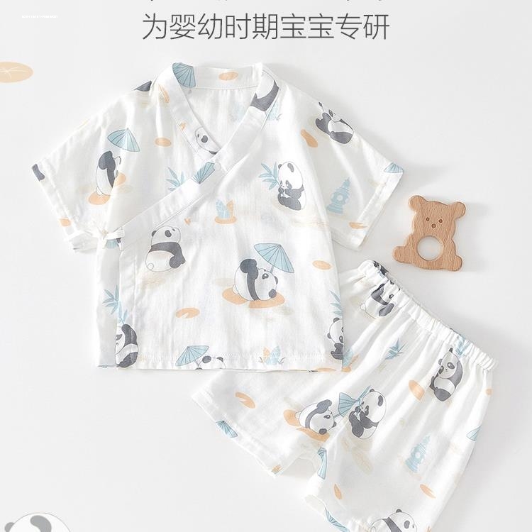 婴儿夏季薄款衣服碎花哈衣两件套女宝宝百天满月服洋气分体安阳衣