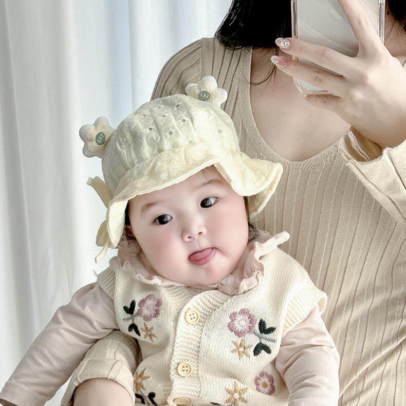 宝宝帽子春秋薄款婴儿遮阳渔夫帽小月龄女夏季防晒盆帽2024新款潮