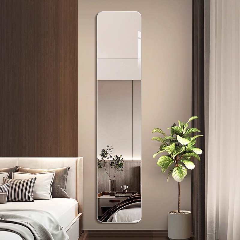全身简约防爆试衣镜无框超窄穿衣镜镜子贴墙自粘卧室客厅玄关壁挂