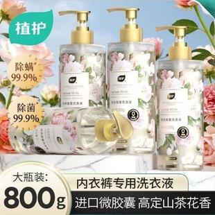 植护内衣洗衣液800g大瓶山茶花手洗男女士内裤清洗液除菌除螨清洁