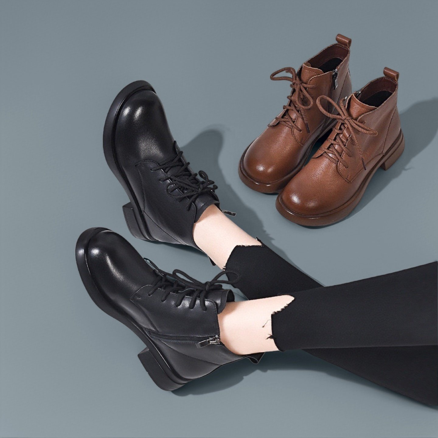 马丁靴女款2025新款超火巨好看真皮软底加绒厚底英伦风女士短靴子