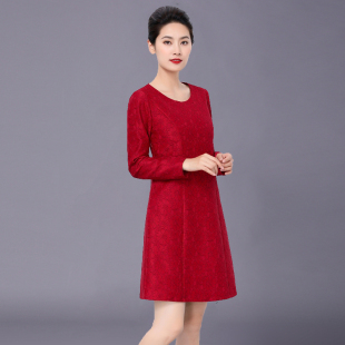 喜婆婆妈妈婚宴装礼服大码胖mm高贵小个子中年高档遮肚连衣裙秋冬