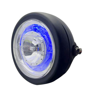 CG125GN125太子复古改装摩托车大灯LED鱼眼金属外壳前车灯车头灯