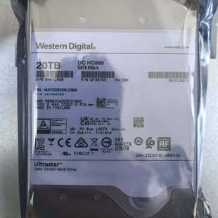 20TB7.2K WUH722021BLE604 HC560 SATA氦气企业级硬盘NAS 西数