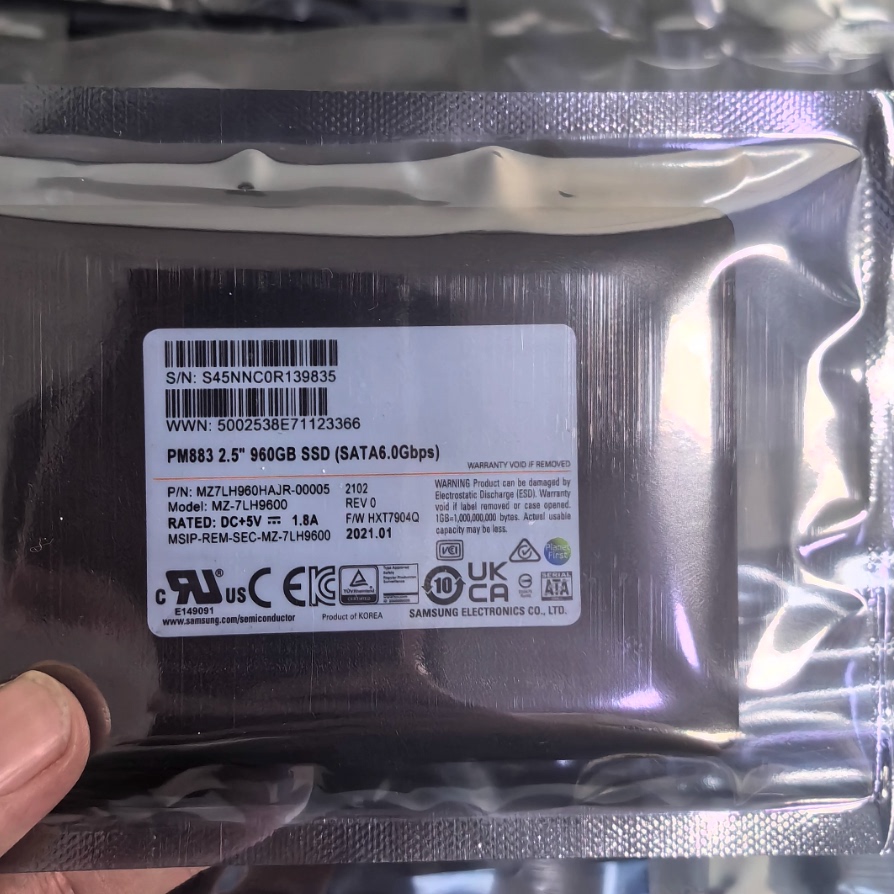 三星PM883960GBSSD企业固态盘