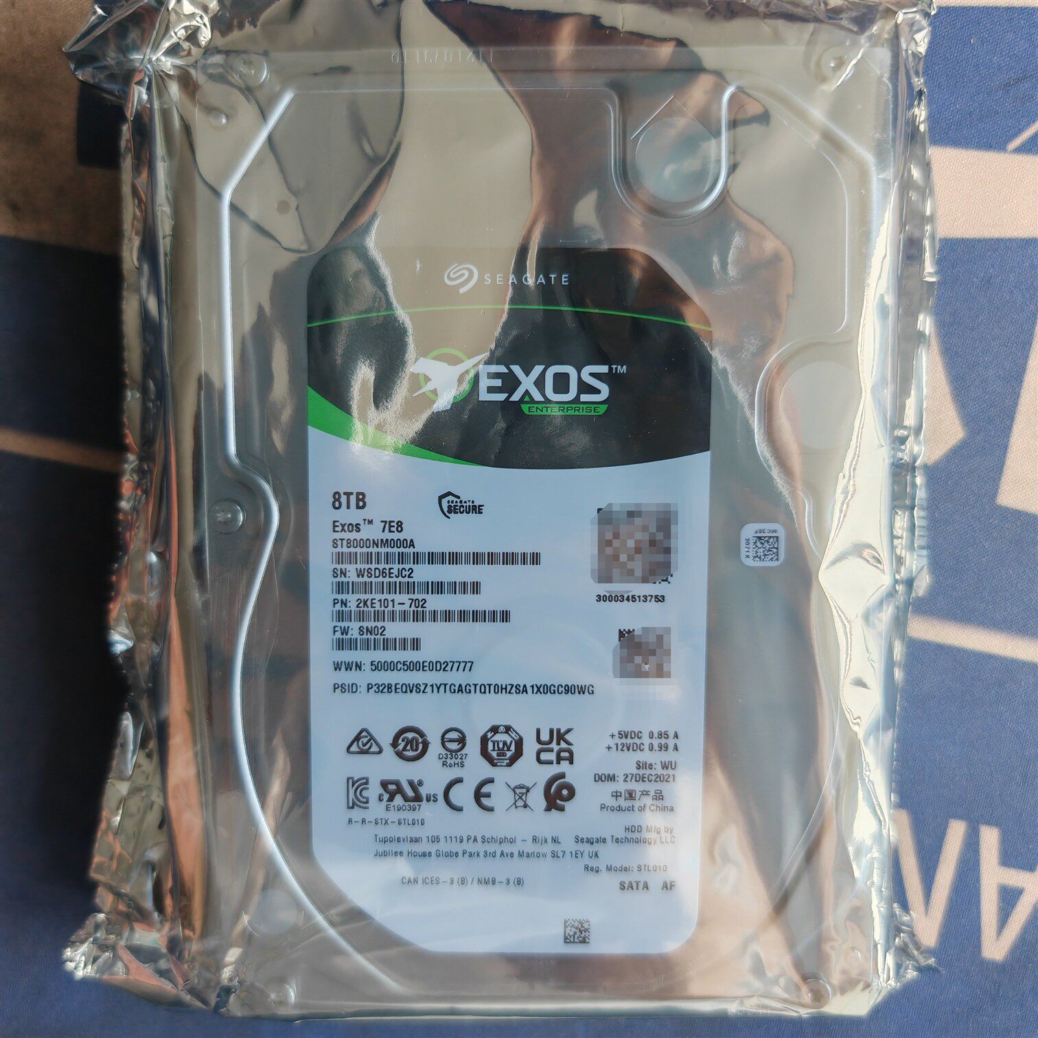 绿标ST8000NM000A/017B 8t银河企业级 8TB 垂直监控台式硬盘