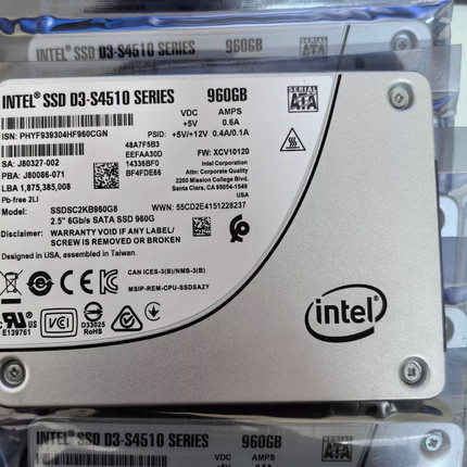 Intel/英特尔 S4510系列960G SATA接口 全新原装 SSD企业级固态盘