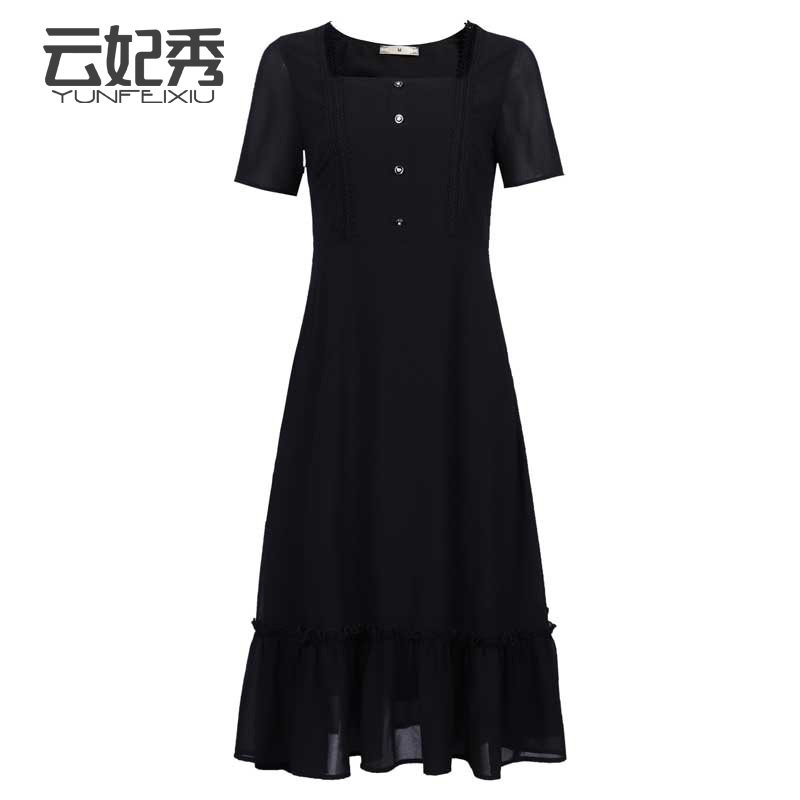 2020韩版洋气夏季新款胖妹妹显瘦遮肚大码女装宽松时尚百搭连衣裙