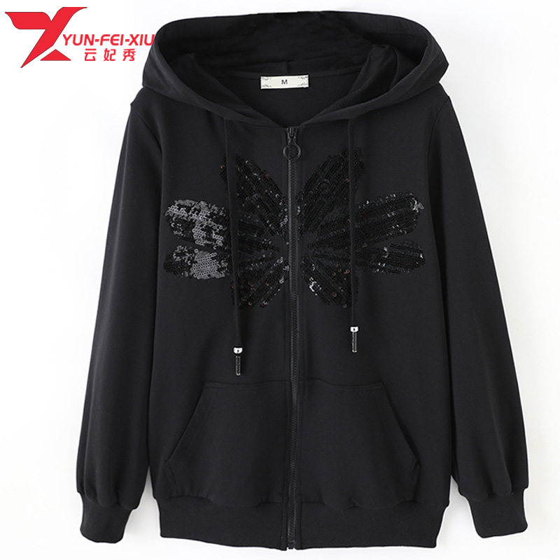 胖MM显瘦遮肉大码女装韩版宽松百搭2020秋季新款连帽卫衣开衫外套