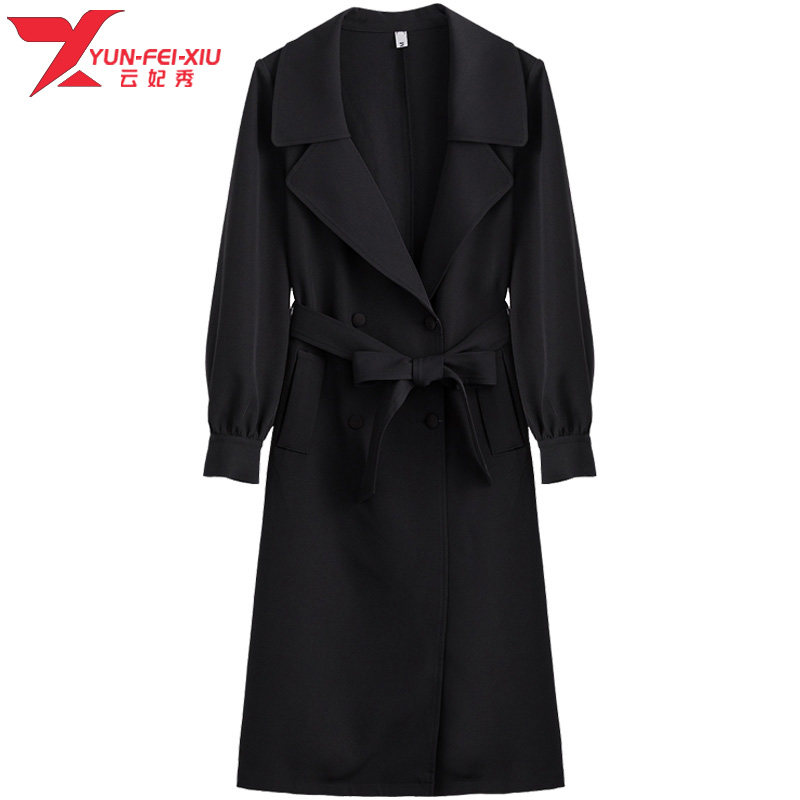 2020初秋新款时尚百搭韩版收腰胖MM洋气遮肚子显瘦风衣中长款外套