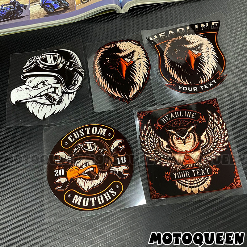 复古老鹰飞行员贴纸哈雷电动摩托车装饰边盖油箱挡风划痕遮挡贴花