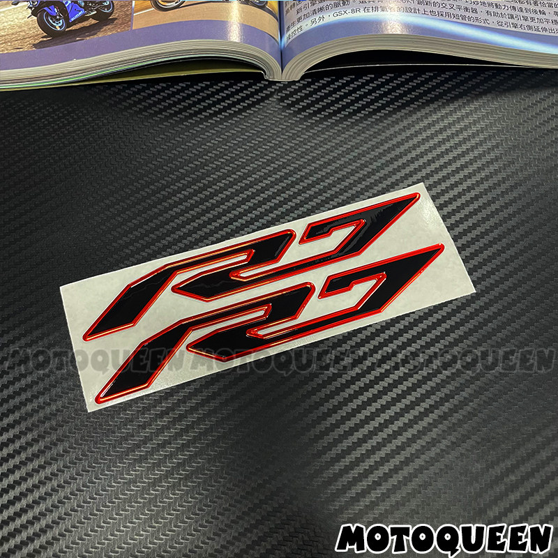 适用雅马哈R7贴纸摩托车油箱导流罩前脸挡风3D立体标志贴花防水