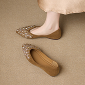 平底鞋 子女2026春夏新款 爆款 巨好看法式 气质尖头浅口单鞋 女不累脚