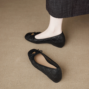 复古女鞋 黑色一脚蹬早春漂亮单鞋 法式 女款 女绝美不累脚2026年新款