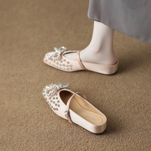 一脚蹬内增高半拖夏天配裙子 女夏外穿2026新款 高级感法式 包头拖鞋