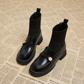 巨好看马丁靴子女2025今年流行 洋气小短靴爆款 袜靴瘦瘦小踝靴秋