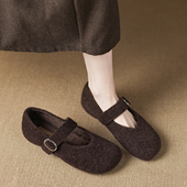 女冬加绒2025新款 爆款 绝美单鞋 巨好看玛丽珍毛毛鞋 女不累脚平底鞋