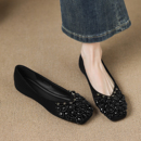 女鞋新款2025秋爆款气质时尚巨好看绝美单鞋女不累脚平底鞋配裙子