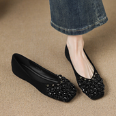 女不累脚平底鞋 女鞋 配裙子 气质时尚 巨好看绝美单鞋 新款 2026秋爆款