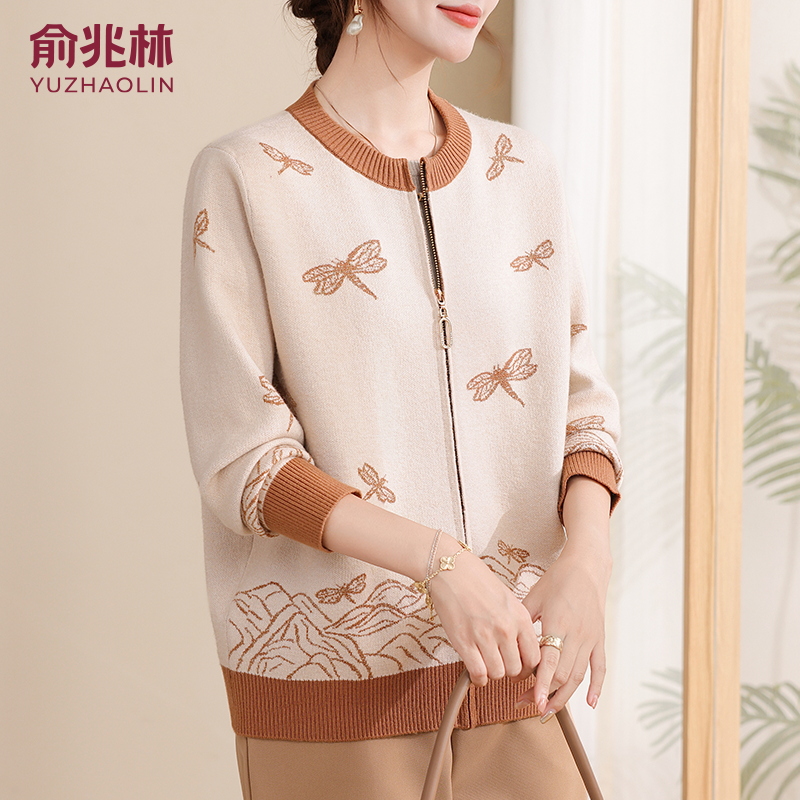 俞兆林中老年女装时尚针织外套