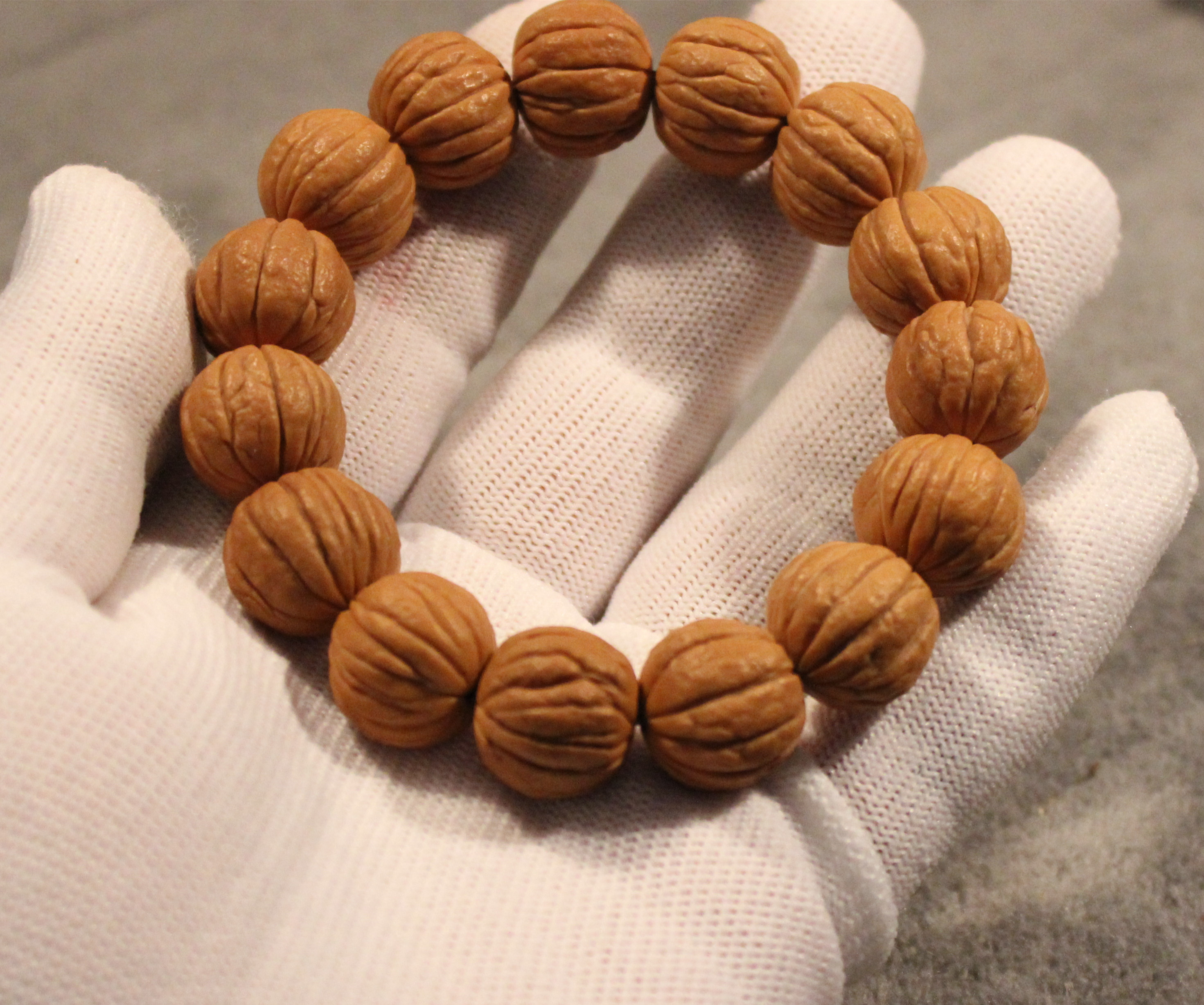 e92011猴头精修老树核桃南瓜粗筋16.5mm14颗手串