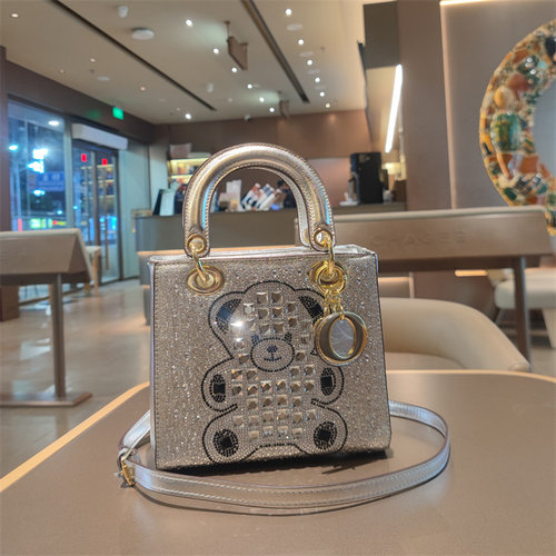 洋气新款时尚气质戴妃包水钻女包