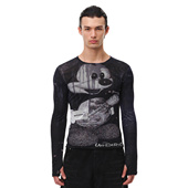 UnDeR20 T恤 死亡米奇紧身弹性亲肤速干打底长袖