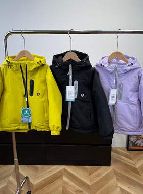 超厚连帽儿童棉服冲锋衣一件过冬中大保暖男童女童棉袄外套25131