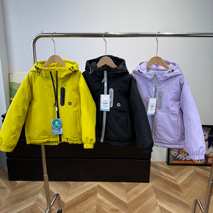 超厚连帽儿童棉服冲锋衣一件过冬中大保暖男童女童棉袄外套25131